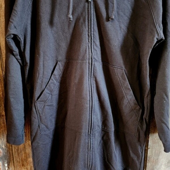 Nordstrom Intimates Black Long Hooded Longsleeve Full Zip Size Small - Picture 5 of 6